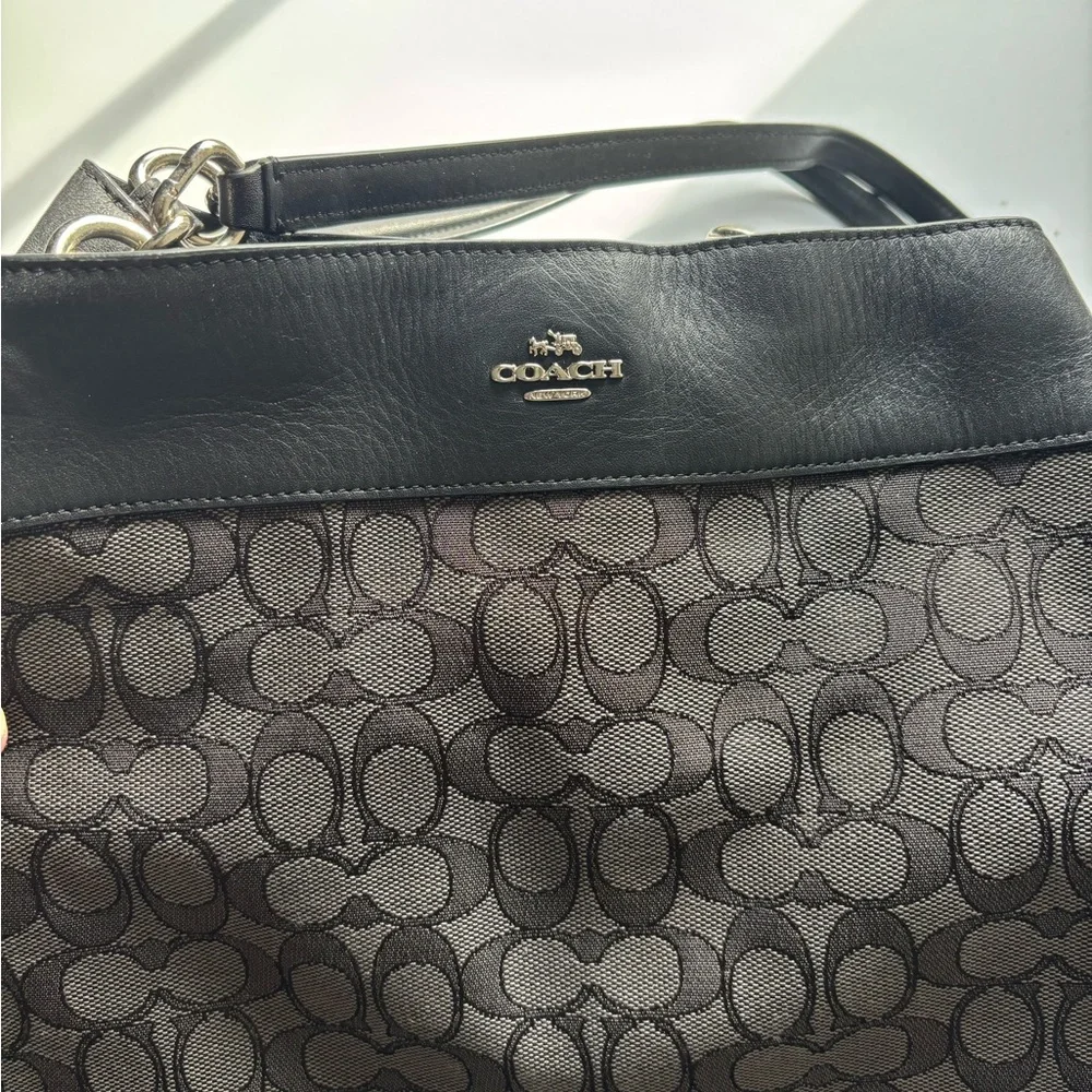 Coach Black and Gray Signature Shoulder Bag - Picture 1 of 6